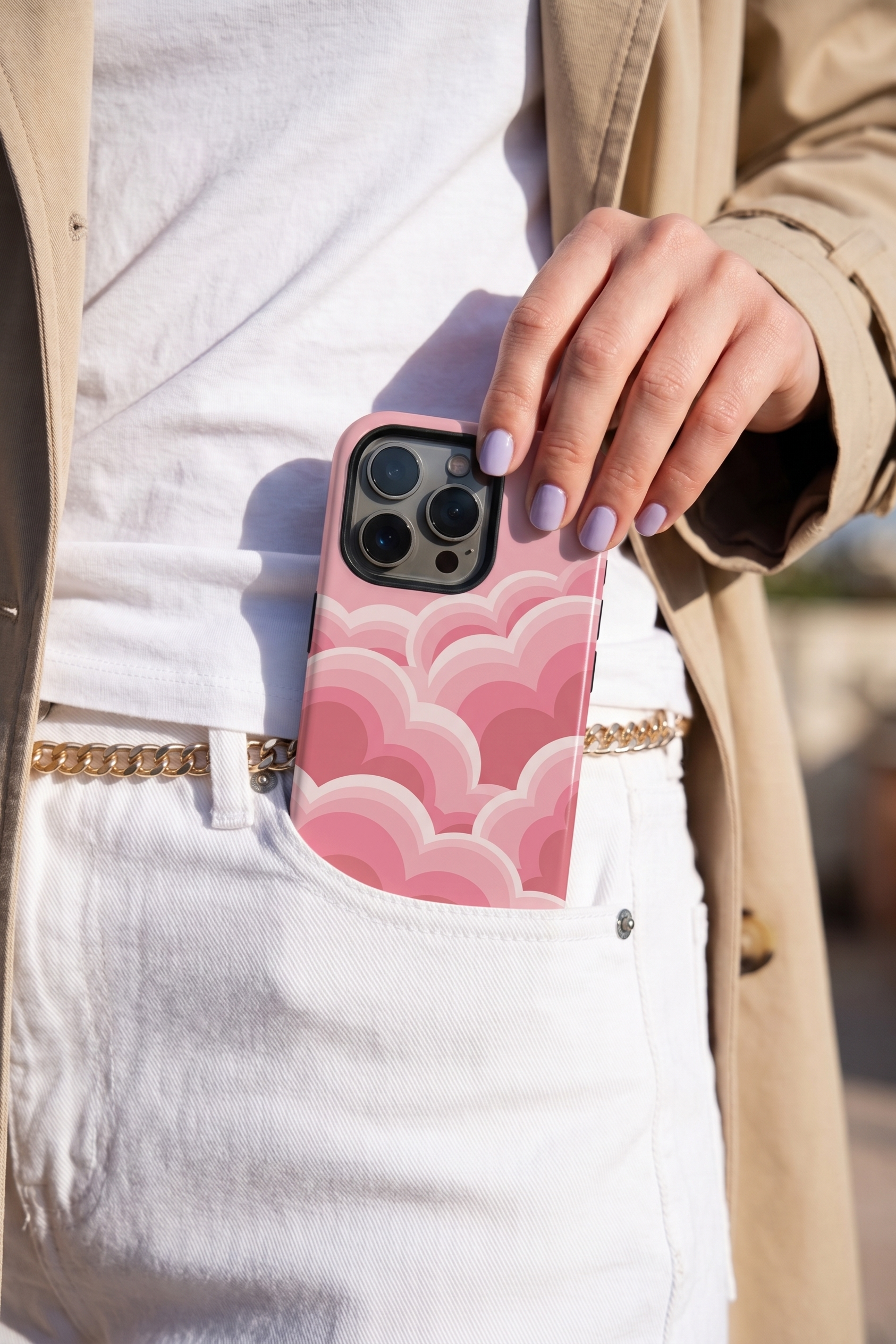 Cloud Skin Case for iPhone 14 to 17 Series| Rosy Dream Print | Premium 3D Hard Shell Cover 1219 Avenue