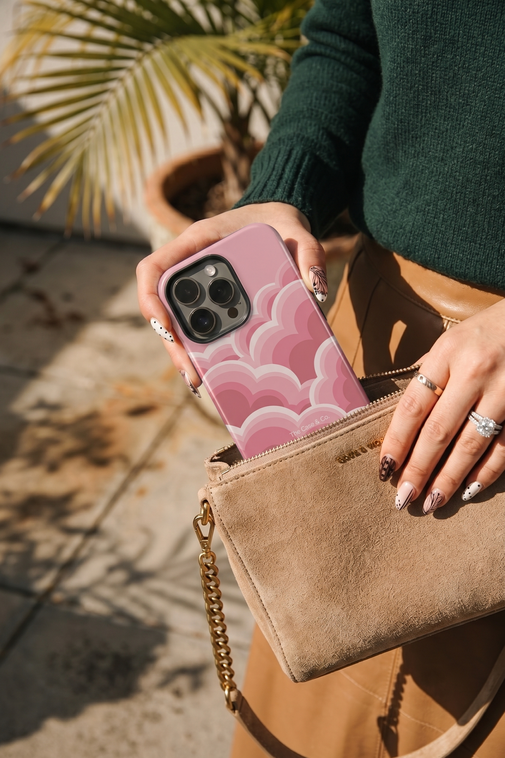 Cloud Skin Case for iPhone 14 to 17 Series| Rosy Dream Print | Premium 3D Hard Shell Cover 1219 Avenue