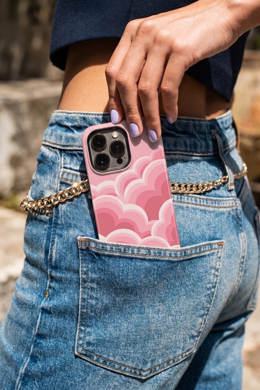 Cloud Skin Case for iPhone 14 to 17 Series| Rosy Dream Print | Premium 3D Hard Shell Cover 1219 Avenue