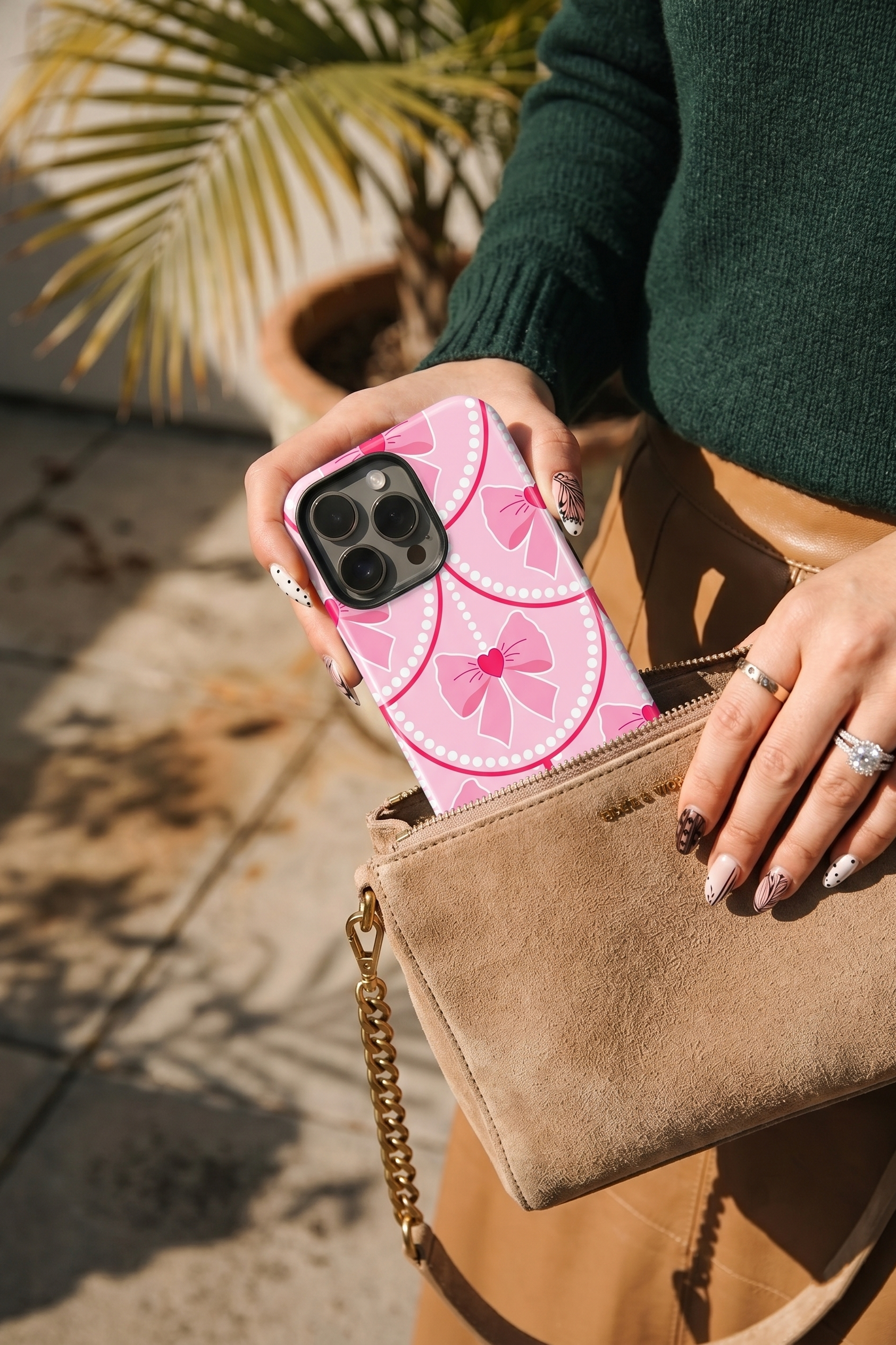 Cloud Skin Case for iPhone 14 to 17 Series| Rosy Pearl Charm Print | Premium 3D Hard Shell Cover 1219 Avenue