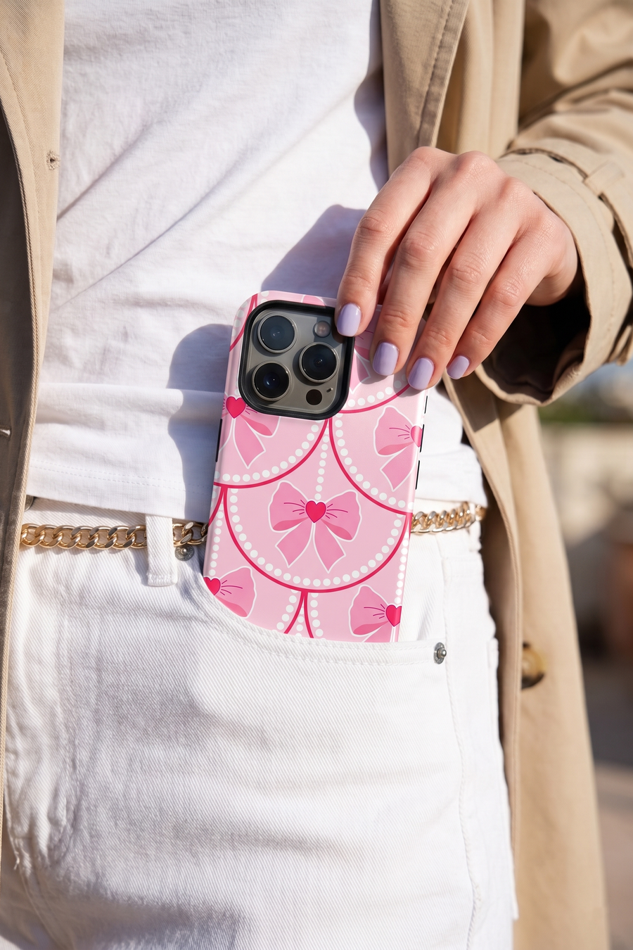 Cloud Skin Case for iPhone 14 to 17 Series| Rosy Pearl Charm Print | Premium 3D Hard Shell Cover 1219 Avenue