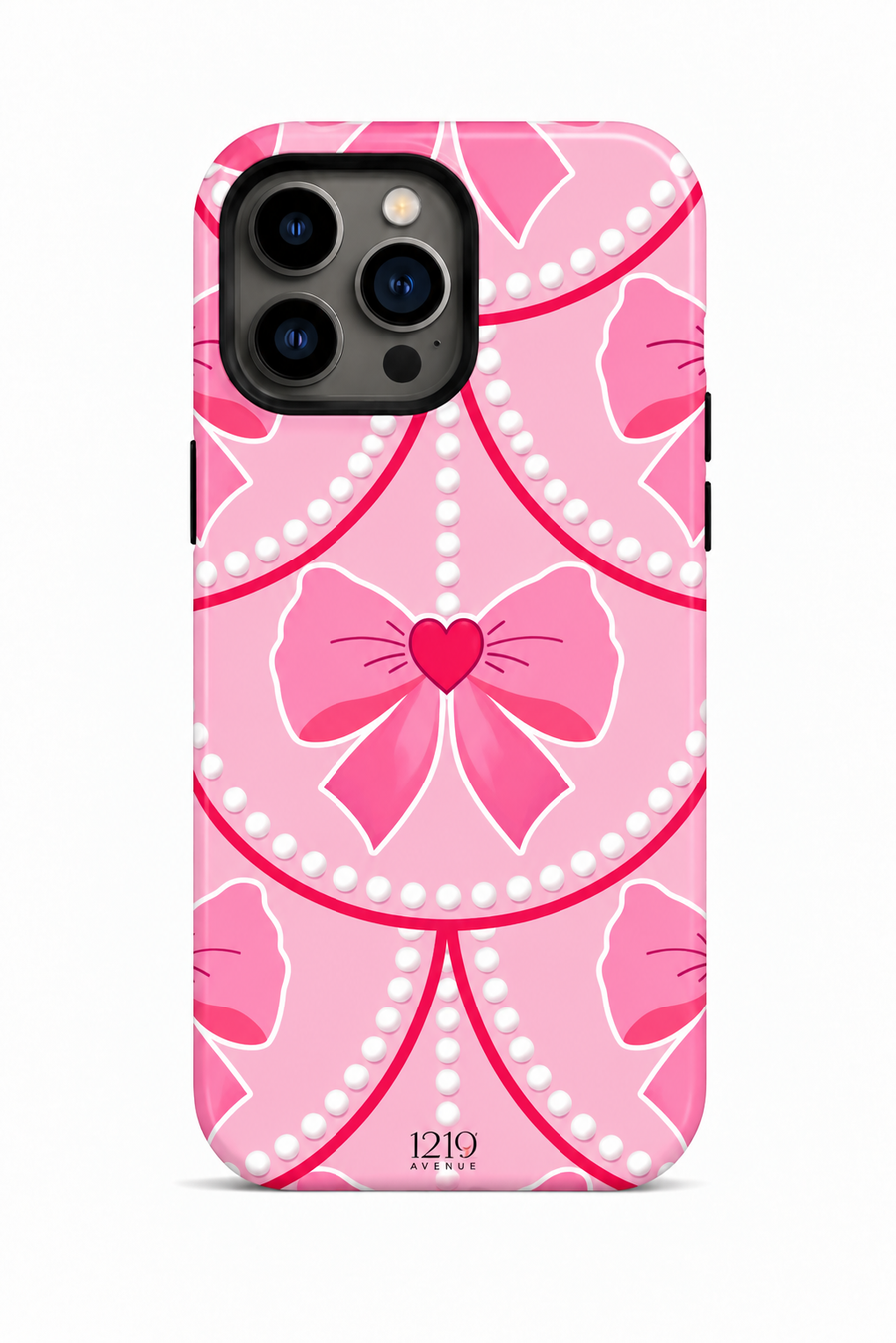Cloud Skin Case for iPhone 14 to 17 Series| Rosy Pearl Charm Print | Premium 3D Hard Shell Cover 1219 Avenue