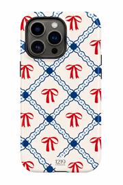 Cloud Skin Case for iPhone 14 to 17 Series| Signature Bow Motif Print | Premium 3D Hard Shell Cover 1219 Avenue