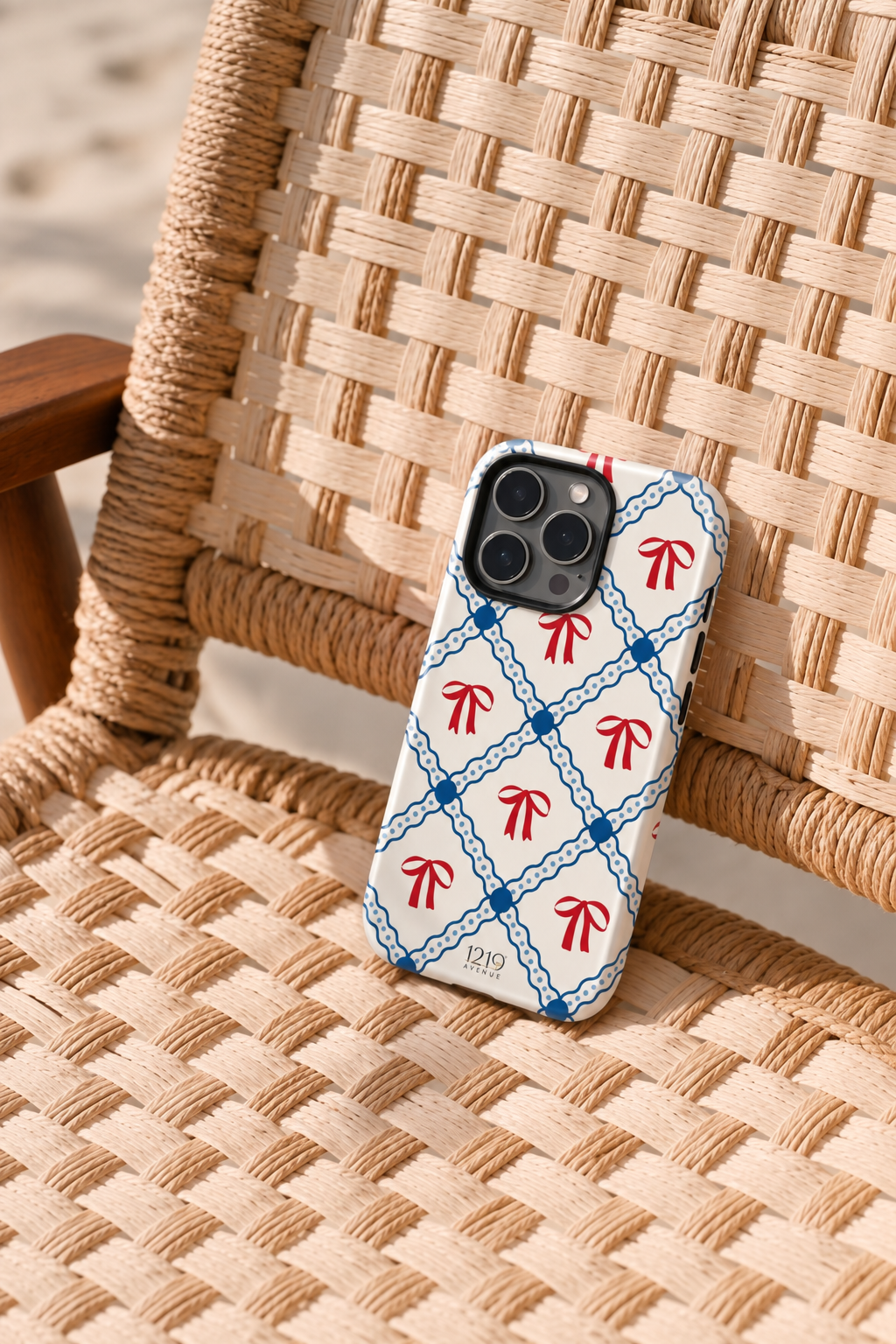 Cloud Skin Case for iPhone 14 to 17 Series| Signature Bow Motif Print | Premium 3D Hard Shell Cover 1219 Avenue