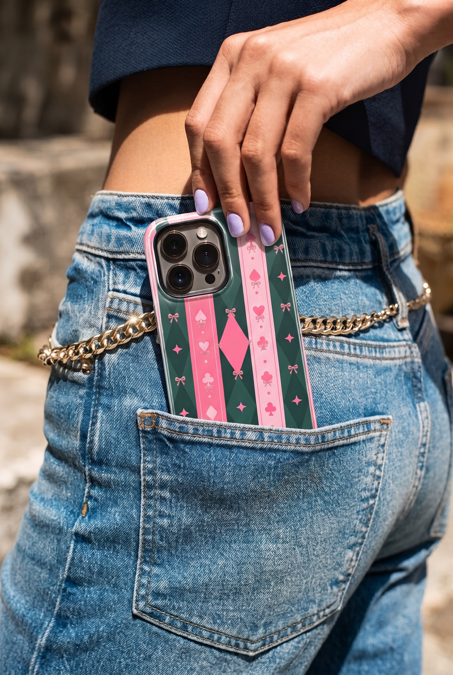 Cloud Skin Case for iPhone 14 to 17 Series| The Queen's Deck Print | Premium 3D Hard Shell Cover 1219 Avenue