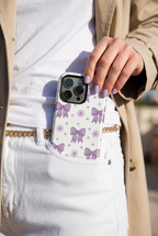 Cloud Skin Case for iPhone 14 to 17 Series| Violet Elegance Print | Premium 3D Hard Shell Cover 1219 Avenue