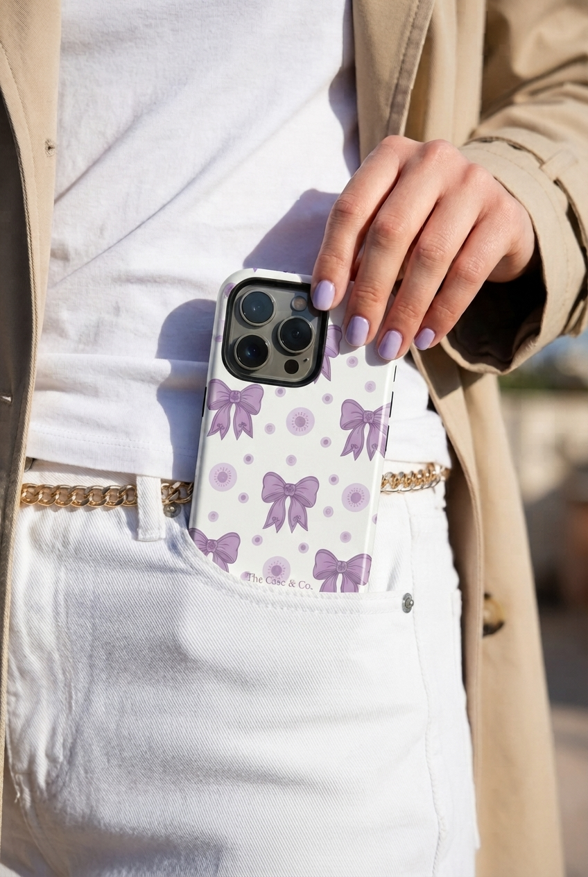 Cloud Skin Case for iPhone 14 to 17 Series| Violet Elegance Print | Premium 3D Hard Shell Cover 1219 Avenue