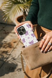 Cloud Skin Case for iPhone 14 to 17 Series| Violet Elegance Print | Premium 3D Hard Shell Cover 1219 Avenue