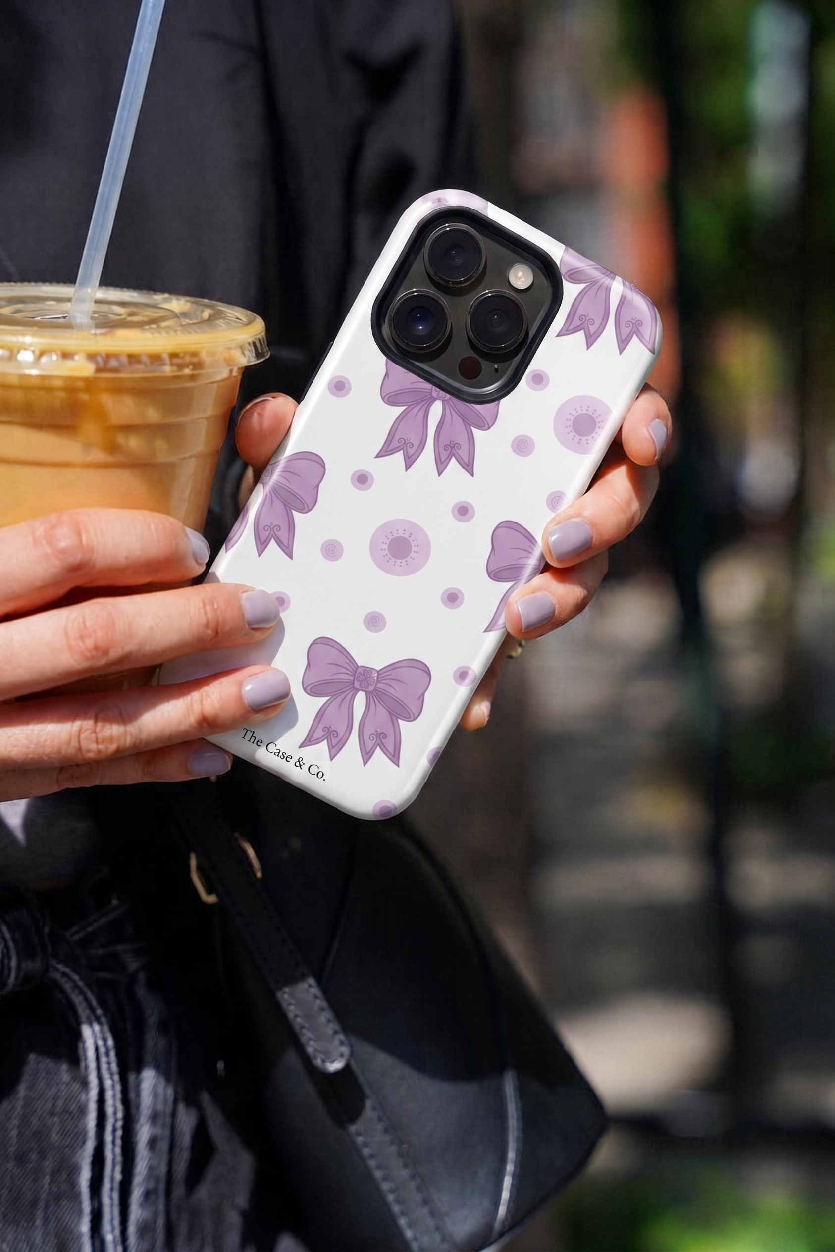 Cloud Skin Case for iPhone 14 to 17 Series| Violet Elegance Print | Premium 3D Hard Shell Cover 1219 Avenue