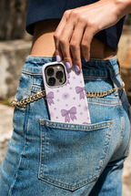 Cloud Skin Case for iPhone 14 to 17 Series| Violet Elegance Print | Premium 3D Hard Shell Cover 1219 Avenue