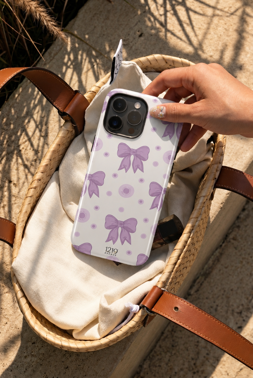 Cloud Skin Case for iPhone 14 to 17 Series| Violet Elegance Print | Premium 3D Hard Shell Cover 1219 Avenue