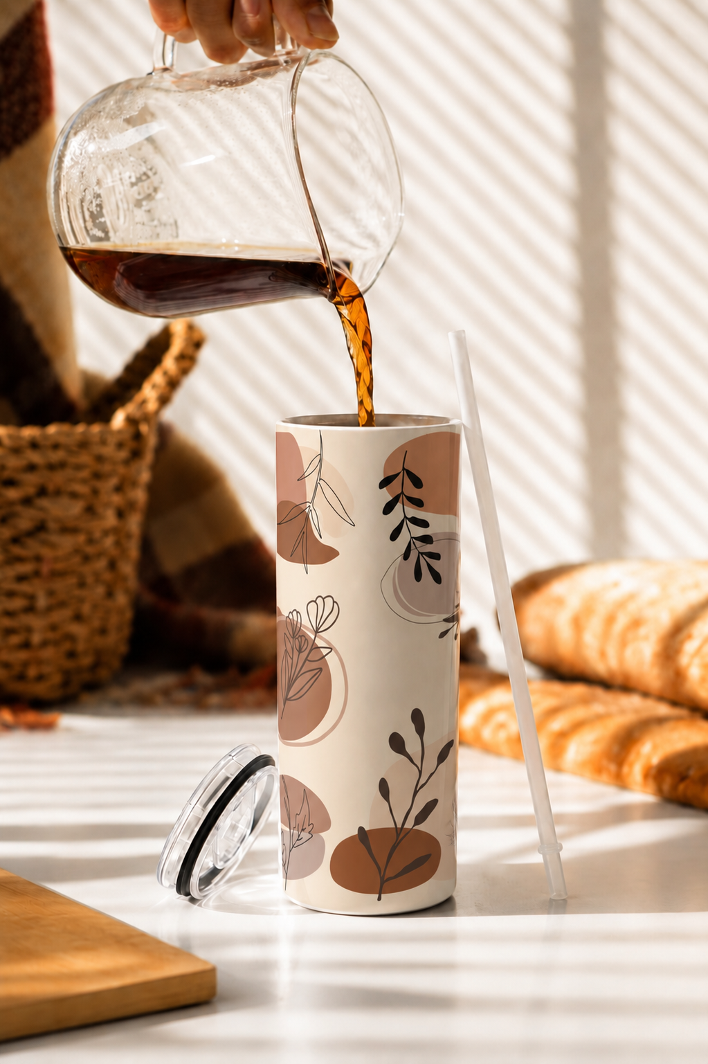 Colossal Tumbler 700ML with Straw| Artisan Vibes Print |Double Walled Insulated Tumbler 7-8 hrs 1219 Avenue