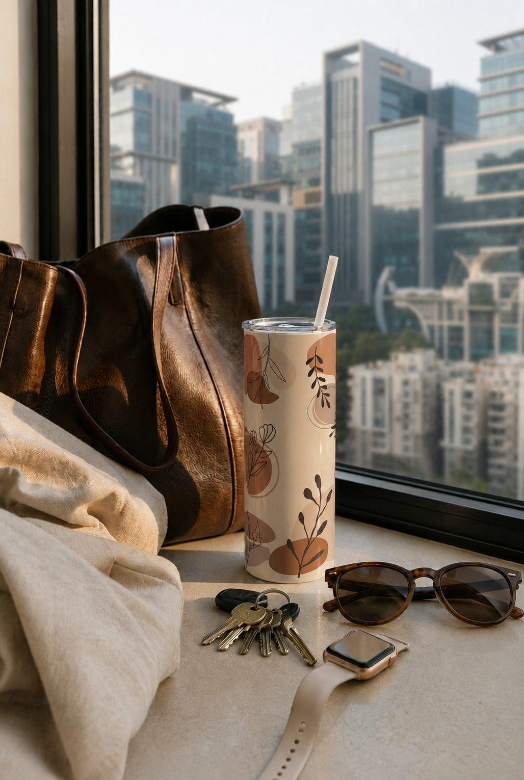 Colossal Tumbler 700ML with Straw| Artisan Vibes Print |Double Walled Insulated Tumbler 7-8 hrs 1219 Avenue