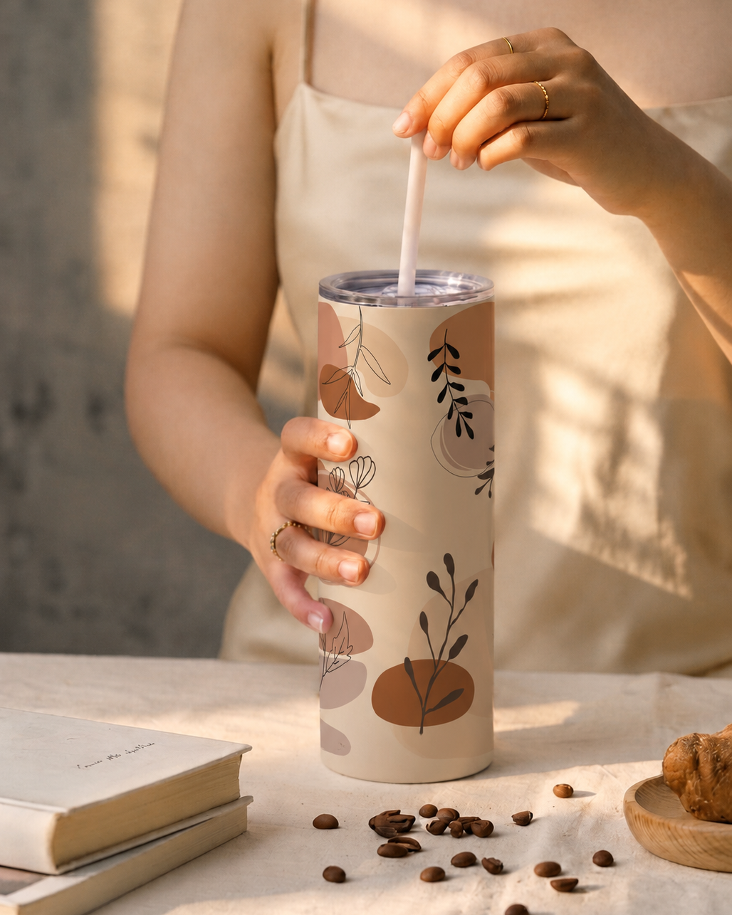 Colossal Tumbler 700ML with Straw| Artisan Vibes Print |Double Walled Insulated Tumbler 7-8 hrs 1219 Avenue