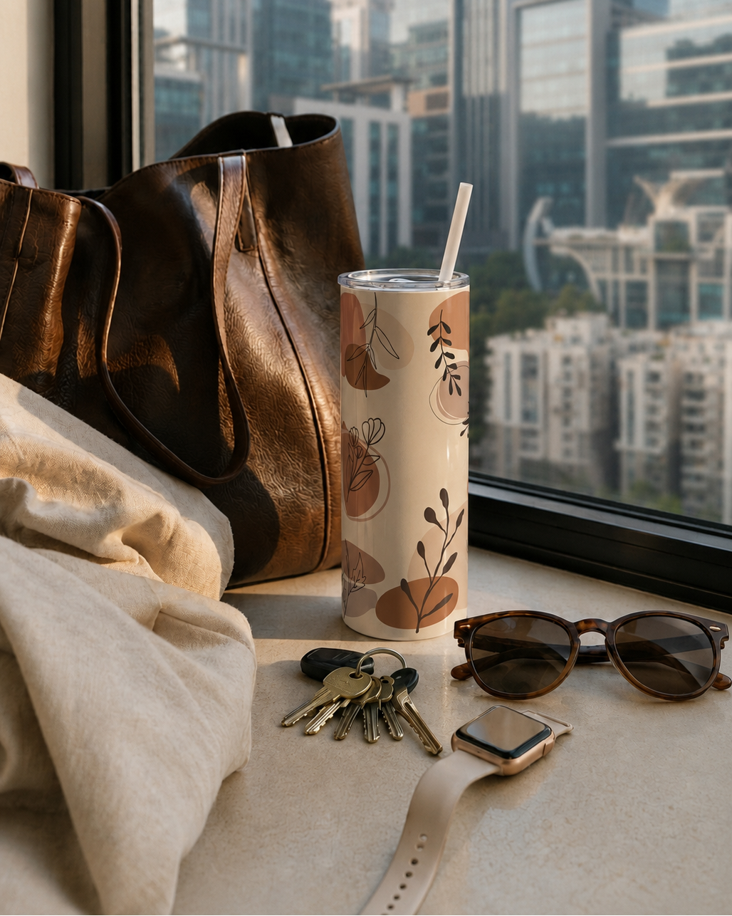 Colossal Tumbler 700ML with Straw| Artisan Vibes Print |Double Walled Insulated Tumbler 7-8 hrs 1219 Avenue