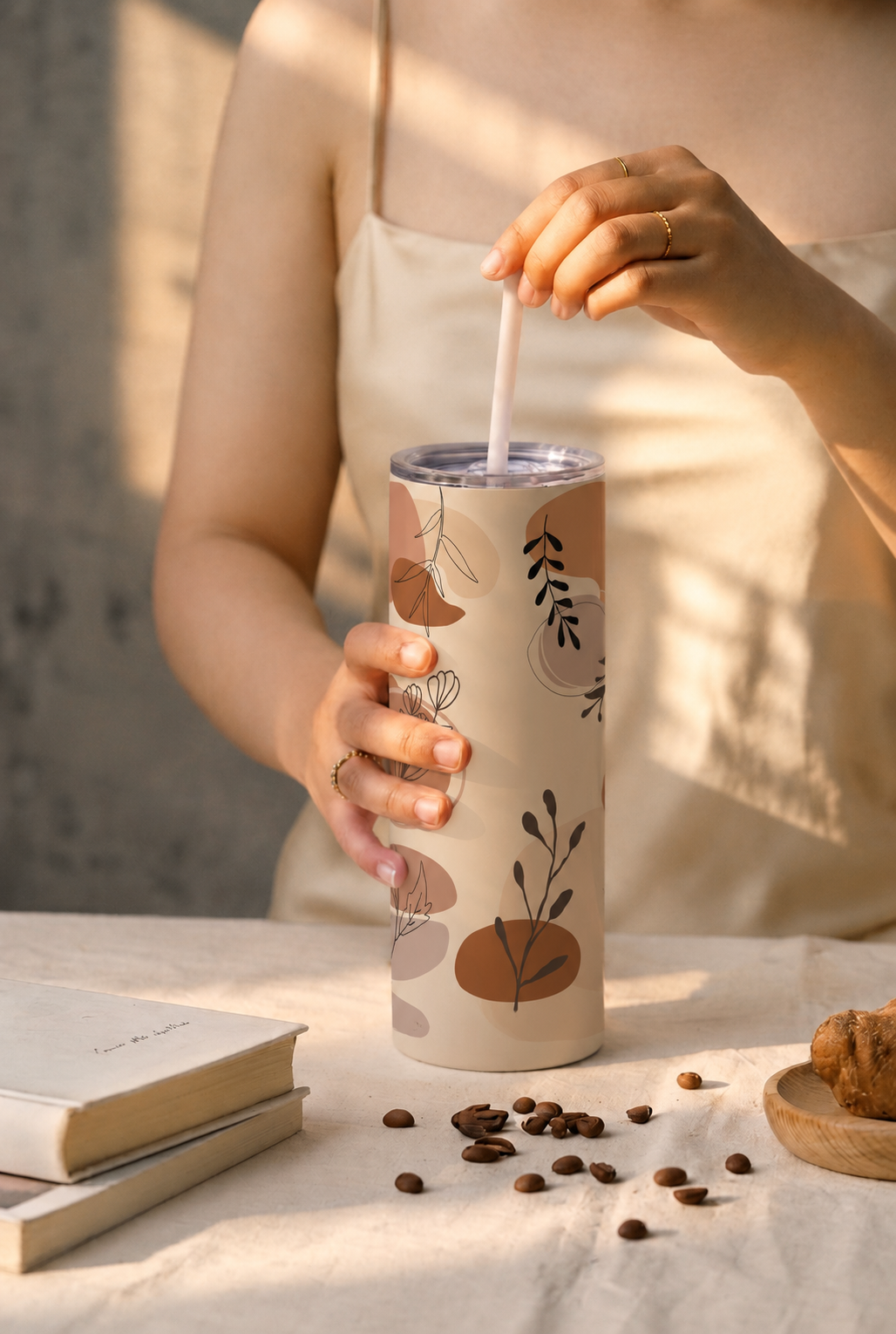 Colossal Tumbler 700ML with Straw| Artisan Vibes Print |Double Walled Insulated Tumbler 7-8 hrs 1219 Avenue