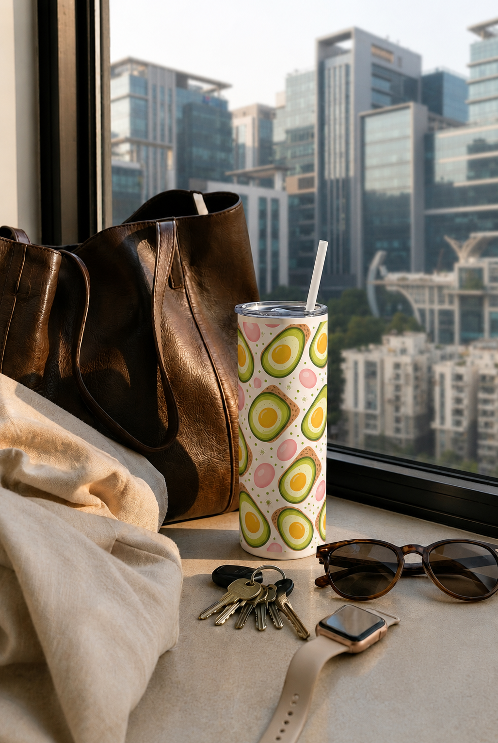 Colossal Tumbler 700ML with Straw| Avobae Print |Double Walled Insulated Tumbler 7-8 hrs 1219 Avenue