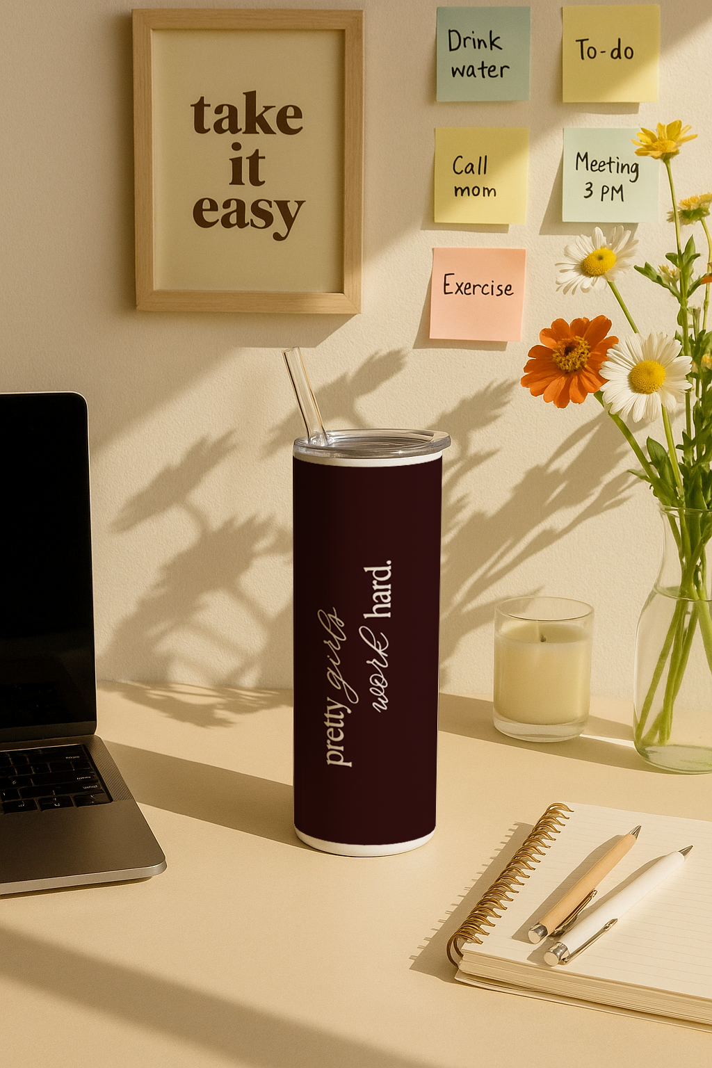 Colossal Tumbler 700ML with Straw | Boss Babe Print |Double Walled Insulated Tumbler 7-8 hrs 1219 Avenue