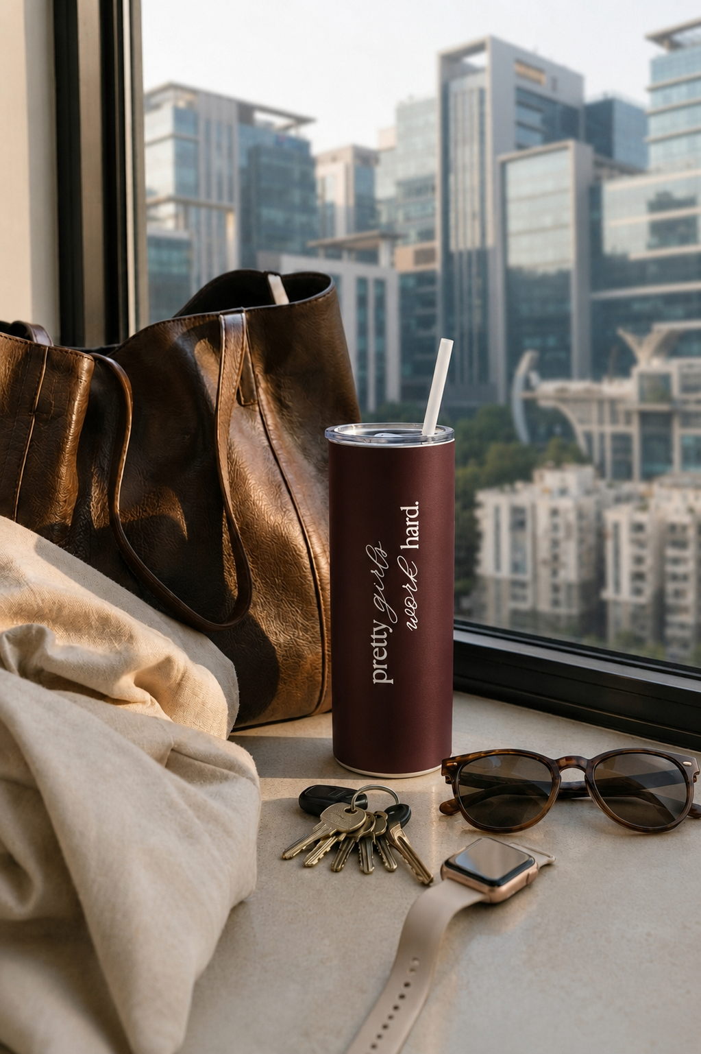 Colossal Tumbler 700ML with Straw | Boss Babe Print |Double Walled Insulated Tumbler 7-8 hrs 1219 Avenue