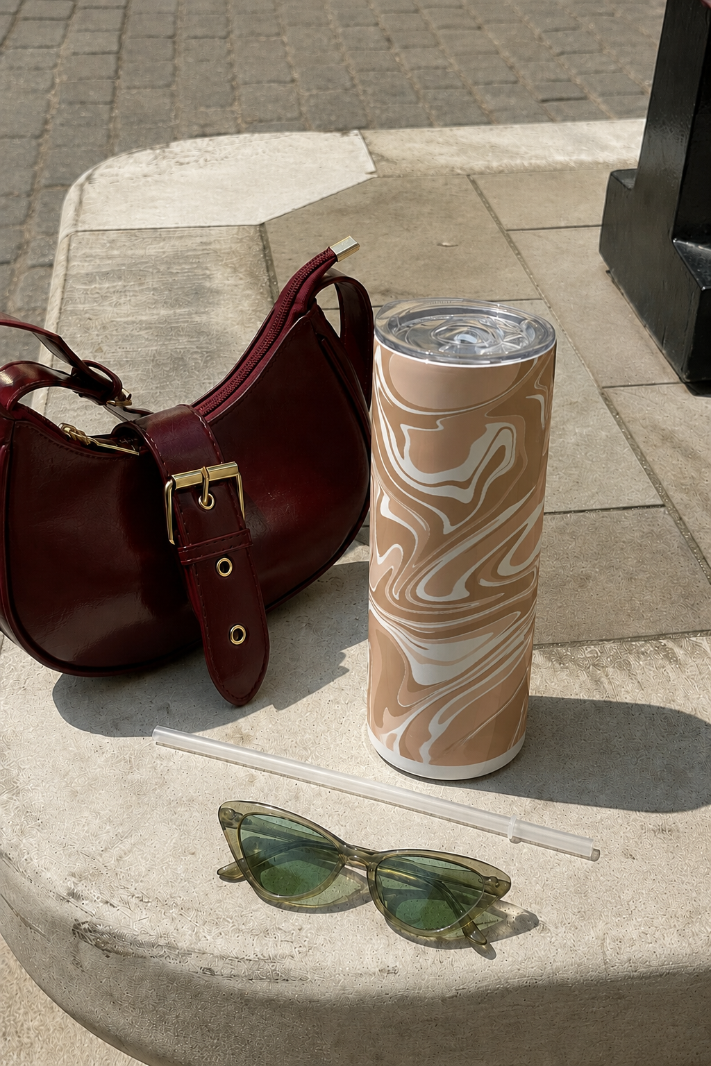 Colossal Tumbler 700ML with Straw | Brown Baddie Print |Double Walled Insulated Tumbler 7-8 hrs 1219 Avenue
