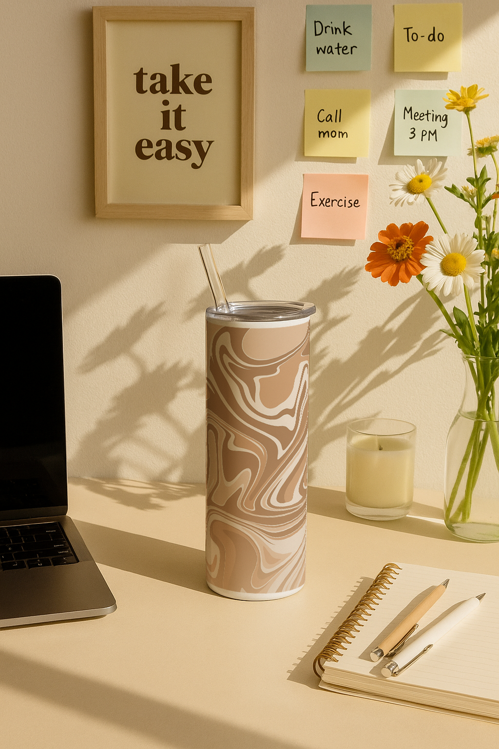 Colossal Tumbler 700ML with Straw | Brown Baddie Print |Double Walled Insulated Tumbler 7-8 hrs 1219 Avenue