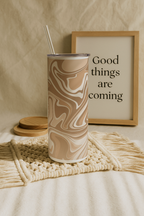 Colossal Tumbler 700ML with Straw | Brown Baddie Print |Double Walled Insulated Tumbler 7-8 hrs 1219 Avenue