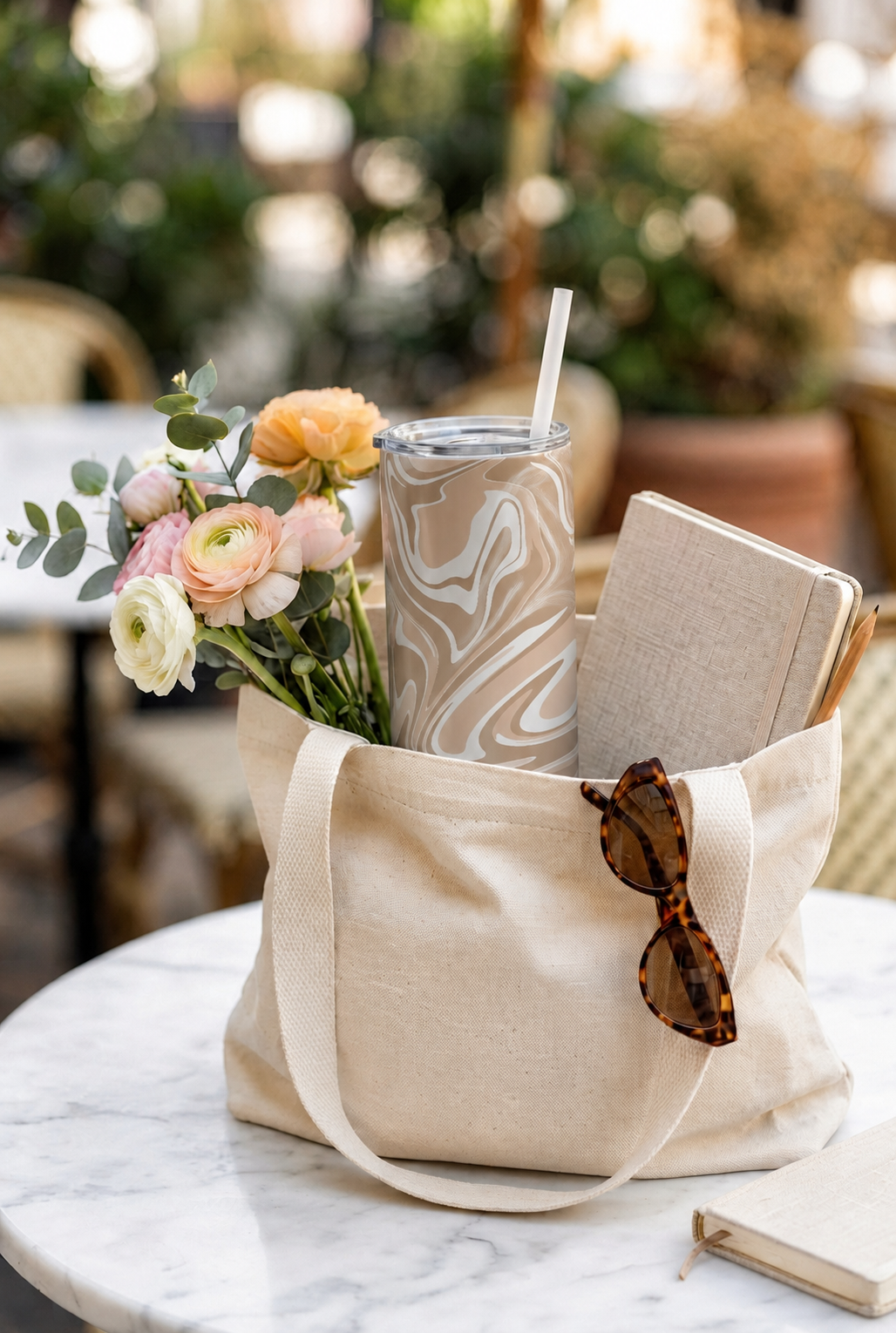 Colossal Tumbler 700ML with Straw | Brown Baddie Print |Double Walled Insulated Tumbler 7-8 hrs 1219 Avenue