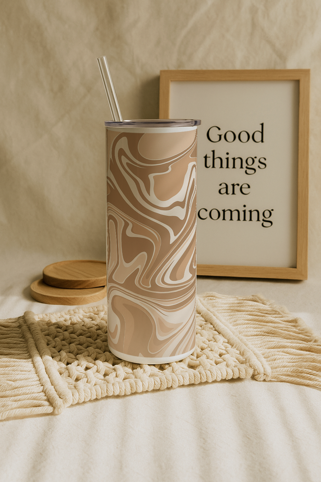 Colossal Tumbler 700ML with Straw | Brown Baddie Print |Double Walled Insulated Tumbler 7-8 hrs 1219 Avenue