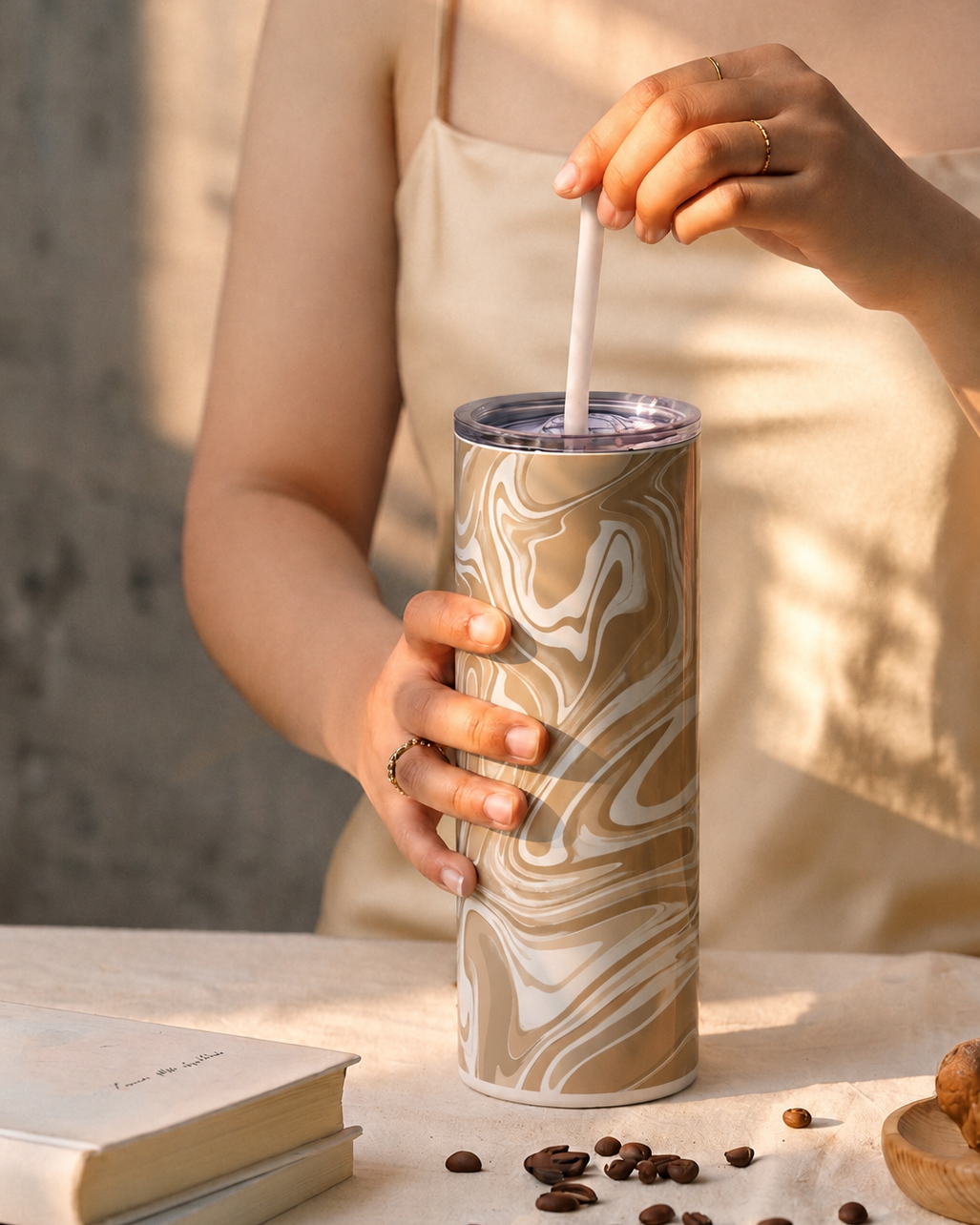 Colossal Tumbler 700ML with Straw | Brown Baddie Print |Double Walled Insulated Tumbler 7-8 hrs 1219 Avenue