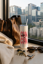 Colossal Tumbler 700ML with Straw | Cin Cin Cherie Print | Double Walled Insulated Hot & Cold Tumbler 7–8 Hours 1219 Avenue