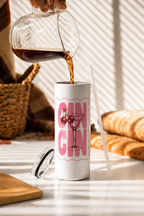 Colossal Tumbler 700ML with Straw | Cin Cin Cherie Print | Double Walled Insulated Hot & Cold Tumbler 7–8 Hours 1219 Avenue