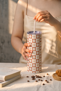 Colossal Tumbler 700ml with Straw | Daisy Dreamer All Over Print| Double Walled Insulated Tumbler 7-8 hrs 1219 Avenue