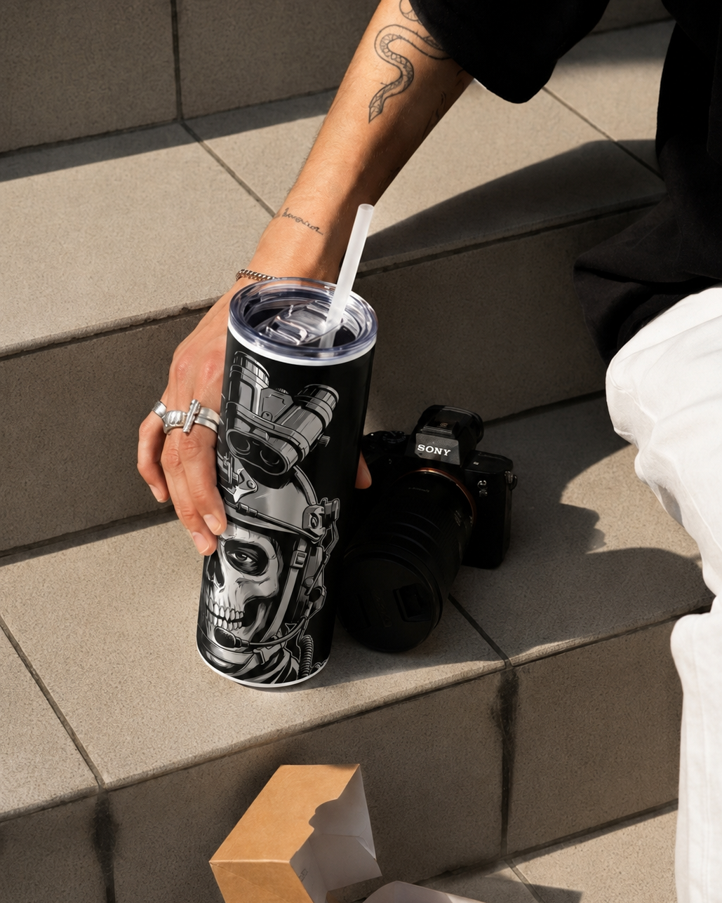 Colossal Tumbler 700ML with Straw | Ghost Protocol Print | Double Walled Insulated Hot & Cold Tumbler 7–8 Hours 1219 Avenue