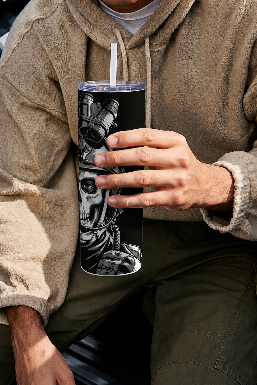 Colossal Tumbler 700ML with Straw | Ghost Protocol Print | Double Walled Insulated Hot & Cold Tumbler 7–8 Hours 1219 Avenue