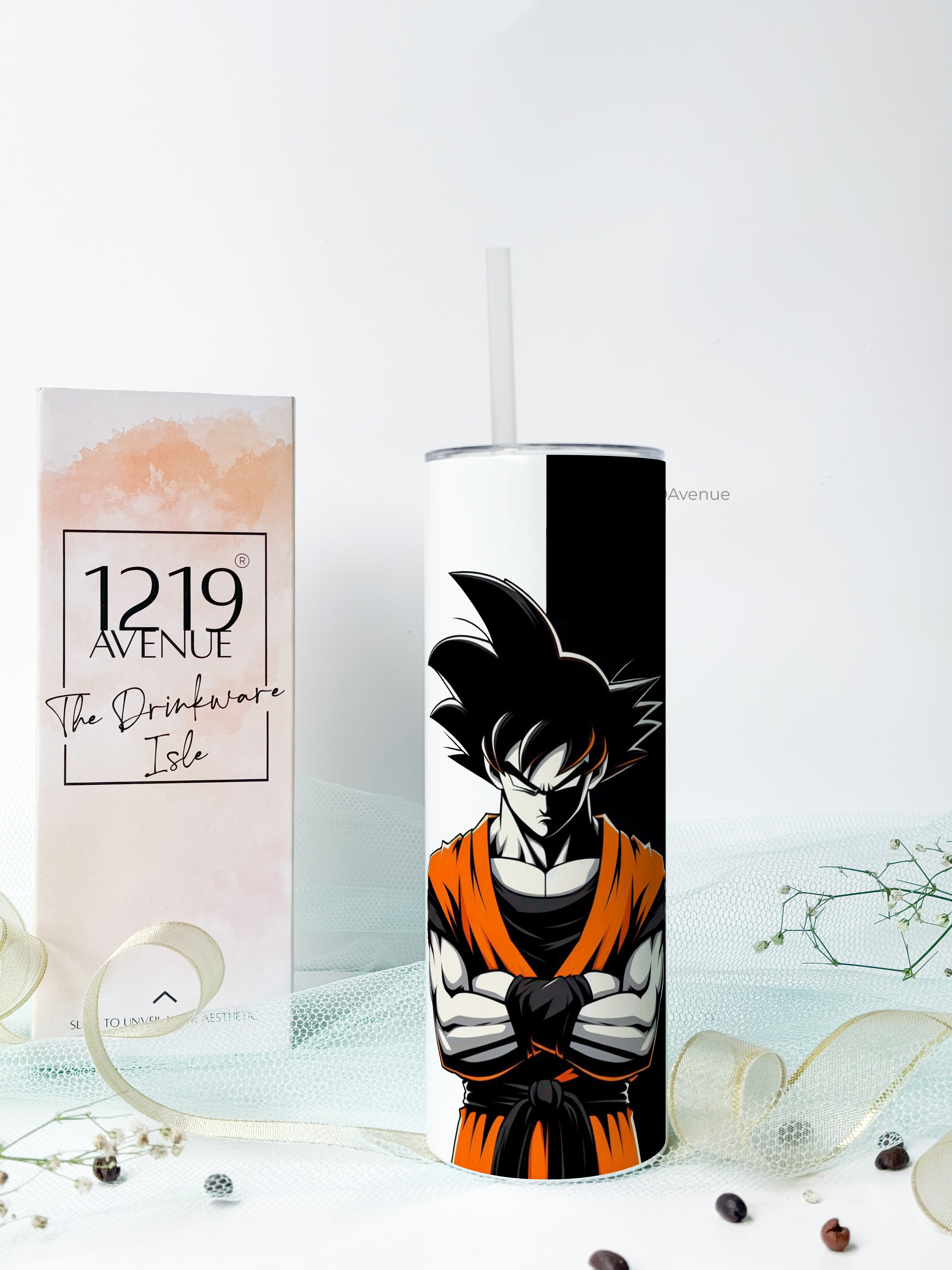 Colossal Tumbler 700ml with Straw | Goku Print| Double Walled Insulated Tumbler 7-8 hrs |Anime Edition 1219 Avenue India