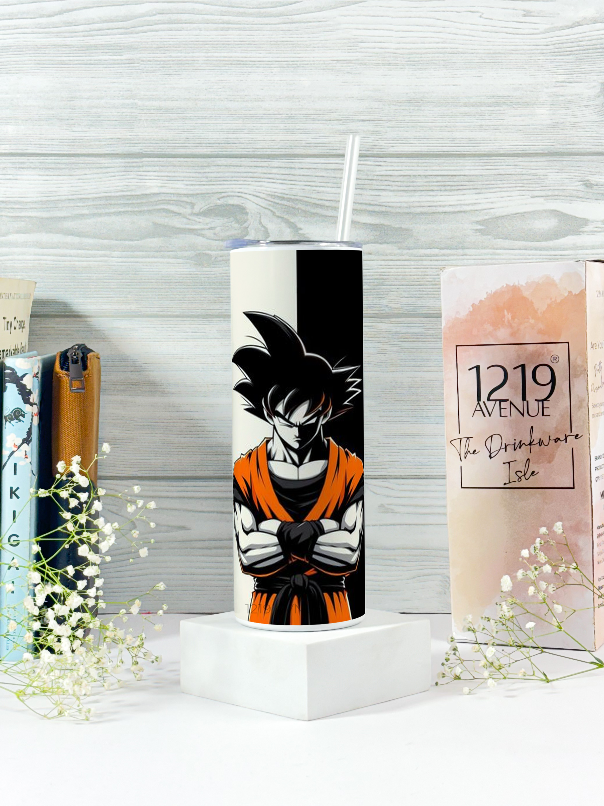 Colossal Tumbler 700ml with Straw | Goku Print| Double Walled Insulated Tumbler 7-8 hrs |Anime Edition 1219 Avenue India