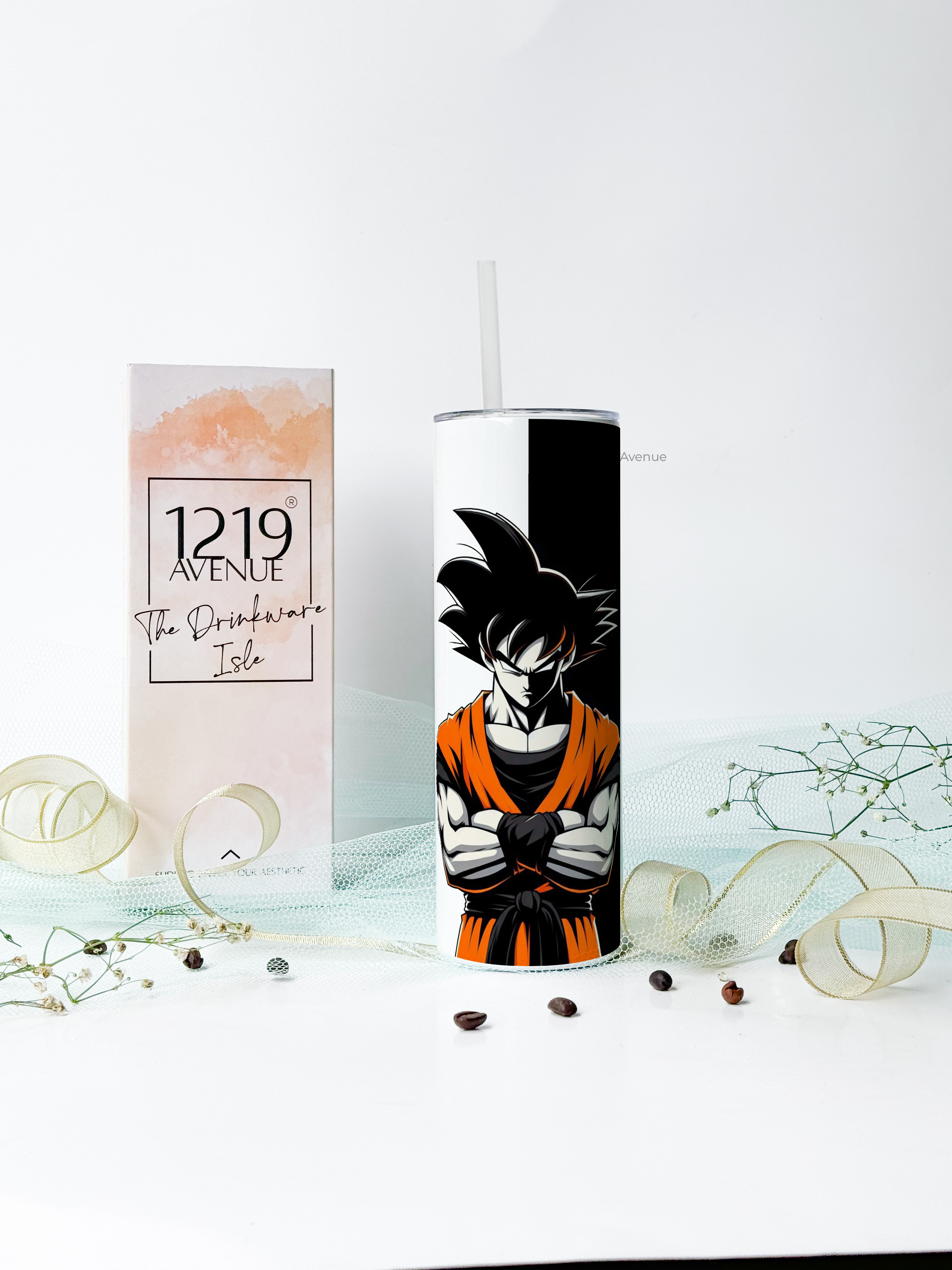 Colossal Tumbler 700ml with Straw | Goku Print| Double Walled Insulated Tumbler 7-8 hrs |Anime Edition 1219 Avenue India