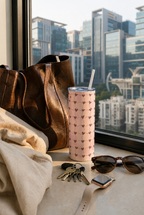 Colossal Tumbler 700ML with Straw| Heart Strings Print |Double Walled Insulated Tumbler 7-8 hrs 1219 Avenue