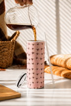 Colossal Tumbler 700ML with Straw| Heart Strings Print |Double Walled Insulated Tumbler 7-8 hrs 1219 Avenue