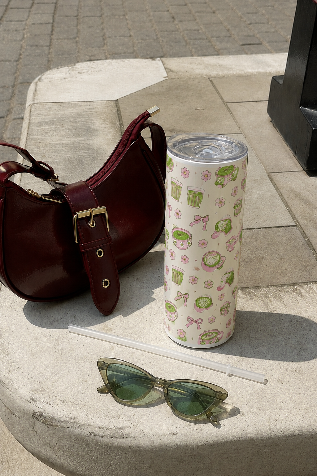 Colossal Tumbler 700ML with Straw | Matcha Charm Print | Double Walled Insulated Hot & Cold Tumbler 7–8 Hours 1219 Avenue