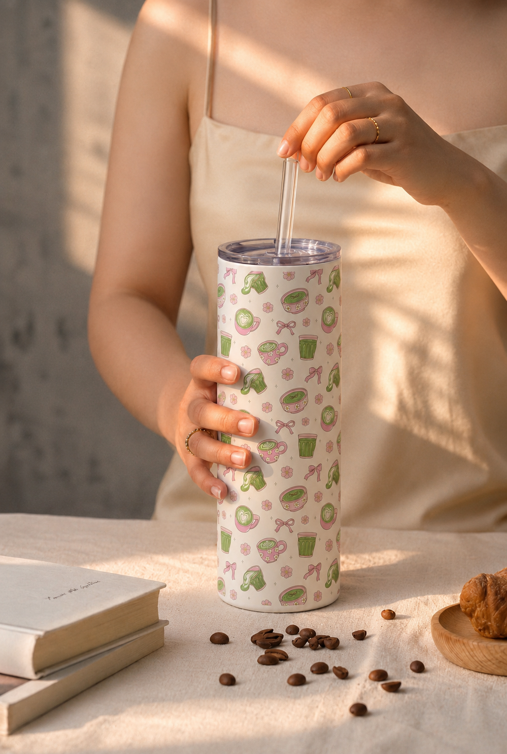 Colossal Tumbler 700ML with Straw | Matcha Charm Print | Double Walled Insulated Hot & Cold Tumbler 7–8 Hours 1219 Avenue
