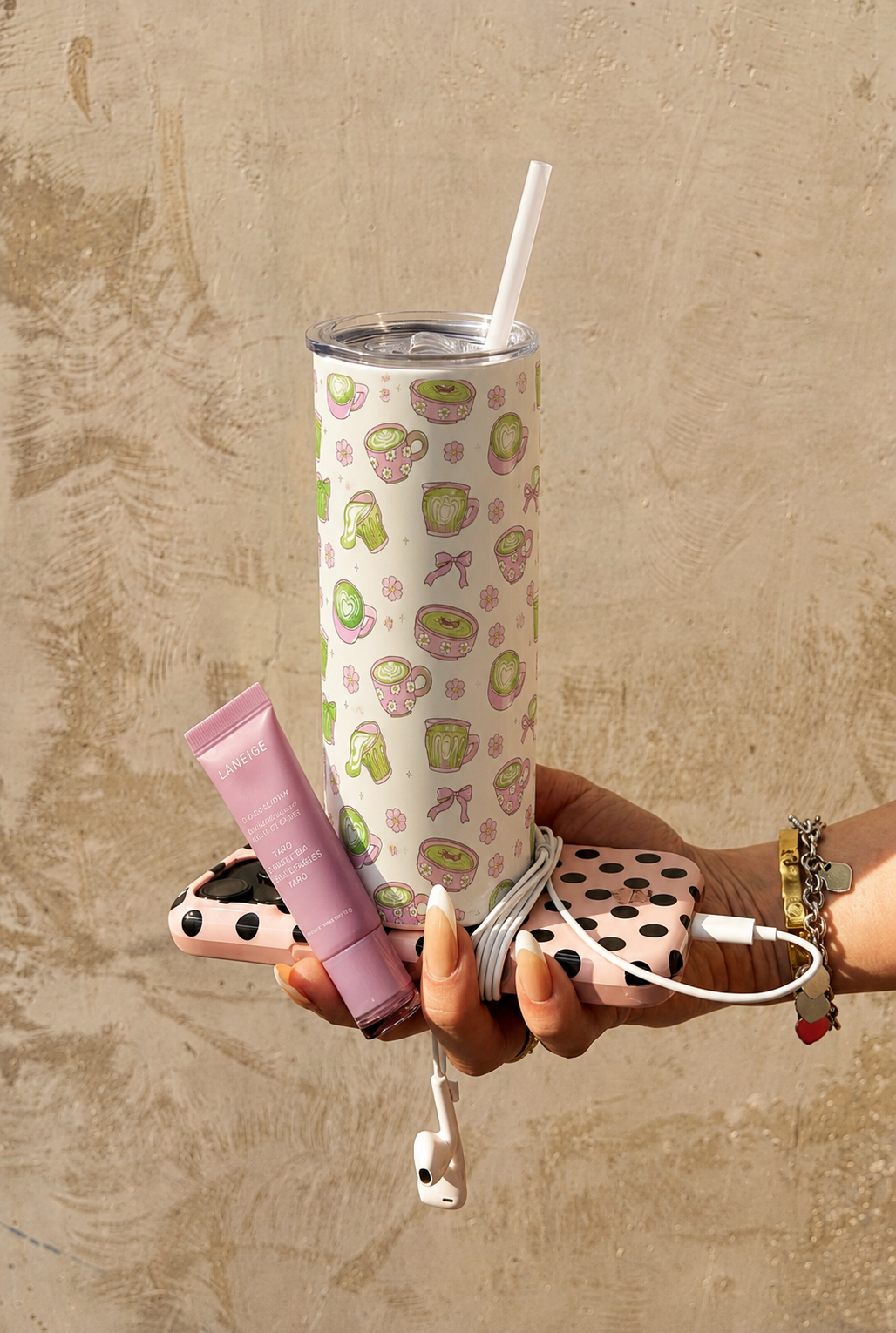 Colossal Tumbler 700ML with Straw | Matcha Charm Print | Double Walled Insulated Hot & Cold Tumbler 7–8 Hours 1219 Avenue