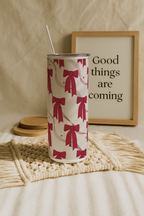Colossal Tumbler 700ML with Straw| Merry bows Print |Double Walled Insulated Tumbler 7-8 hrs 1219 Avenue