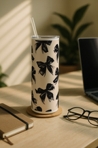 Colossal Tumbler 700ML with Straw| Midnight Bow Print |Double Walled Insulated Tumbler 7-8 hrs 1219 Avenue India