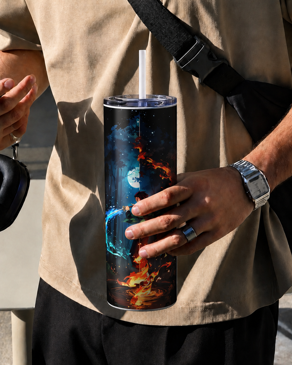 Colossal Tumbler 700ML with Straw | Midnight Breathing Print | Double Walled Insulated Hot & Cold Tumbler 7–8 Hours 1219 Avenue