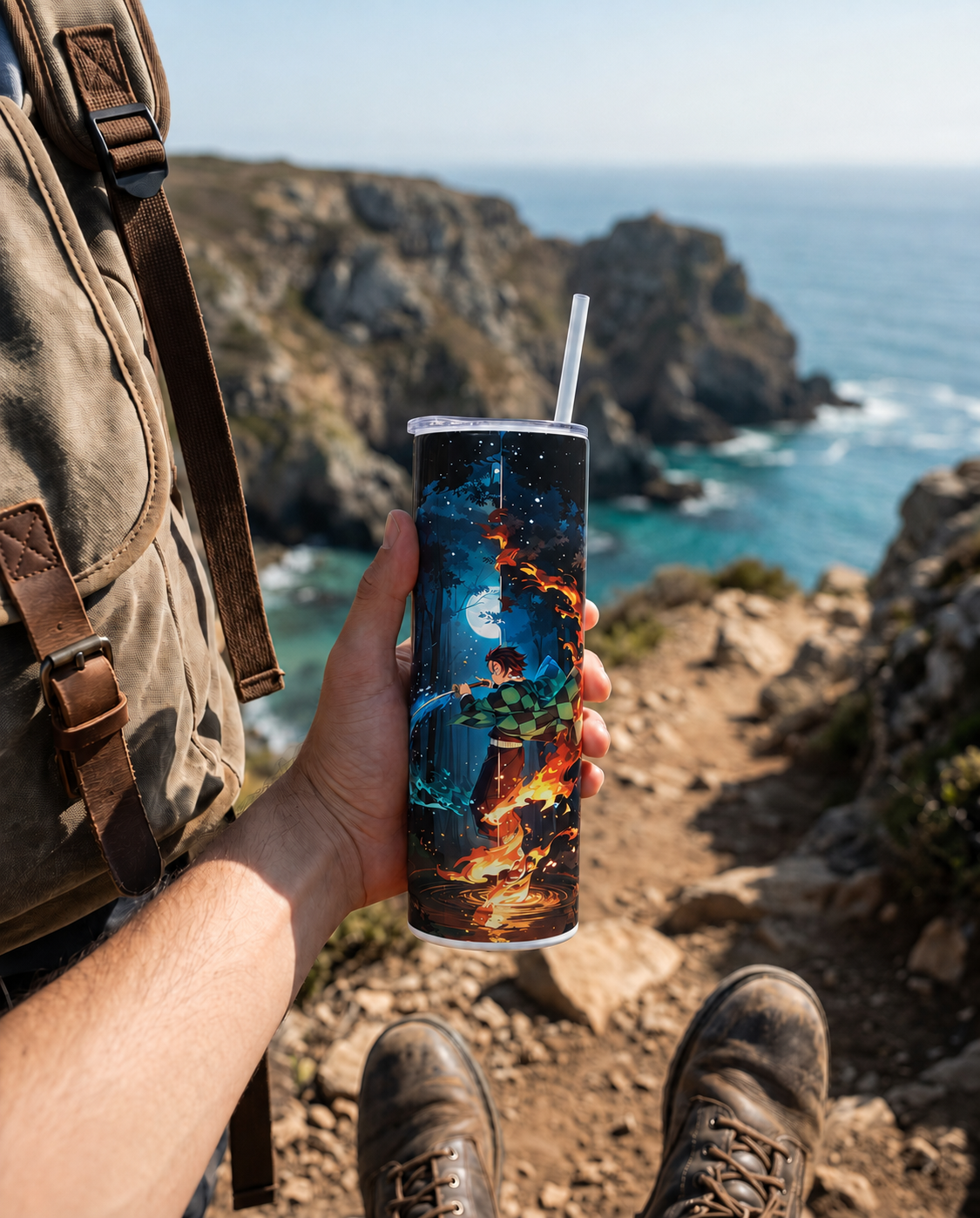 Colossal Tumbler 700ML with Straw | Midnight Breathing Print | Double Walled Insulated Hot & Cold Tumbler 7–8 Hours 1219 Avenue