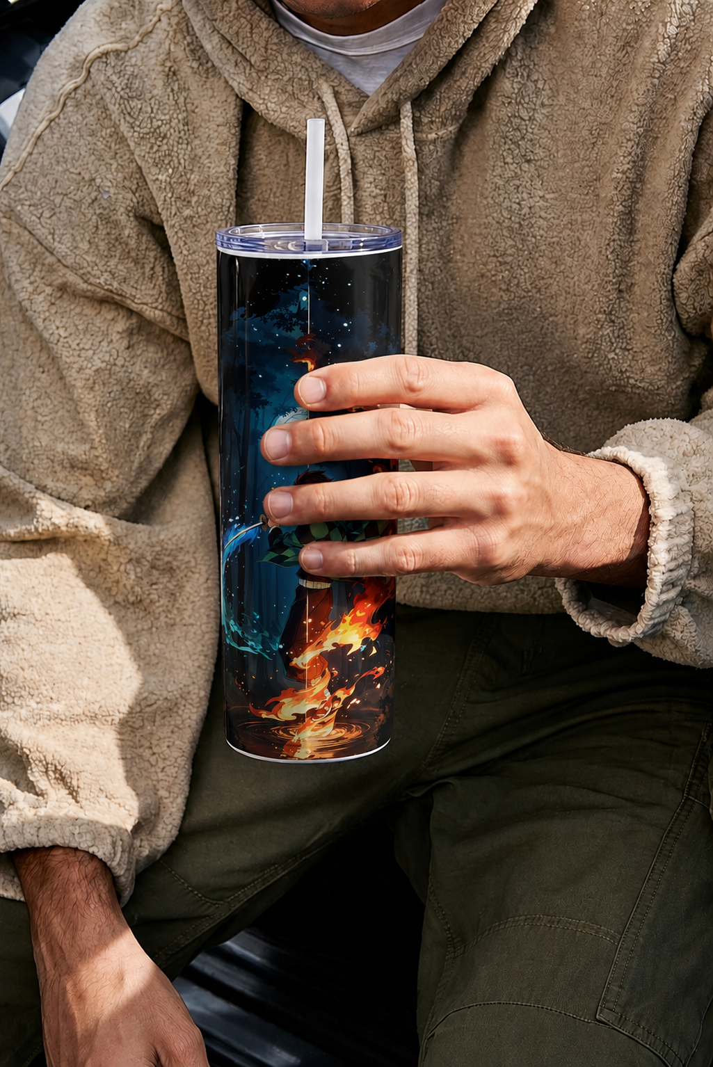 Colossal Tumbler 700ML with Straw | Midnight Breathing Print | Double Walled Insulated Hot & Cold Tumbler 7–8 Hours 1219 Avenue