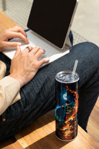 Colossal Tumbler 700ML with Straw | Midnight Breathing Print | Double Walled Insulated Hot & Cold Tumbler 7–8 Hours 1219 Avenue