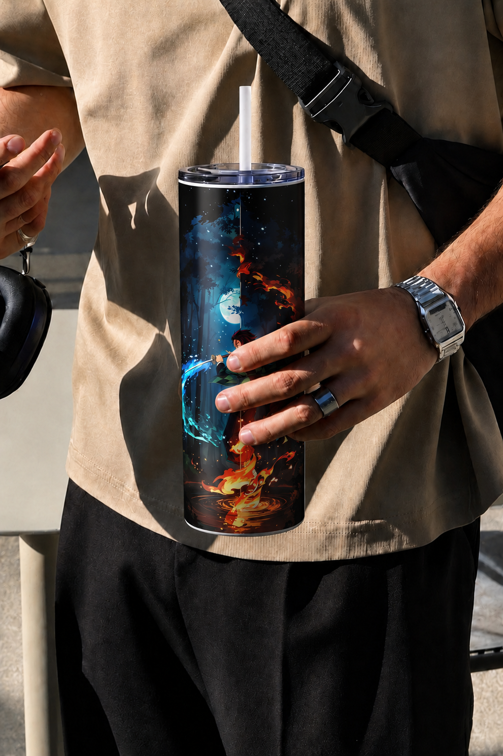 Colossal Tumbler 700ML with Straw | Midnight Breathing Print | Double Walled Insulated Hot & Cold Tumbler 7–8 Hours 1219 Avenue