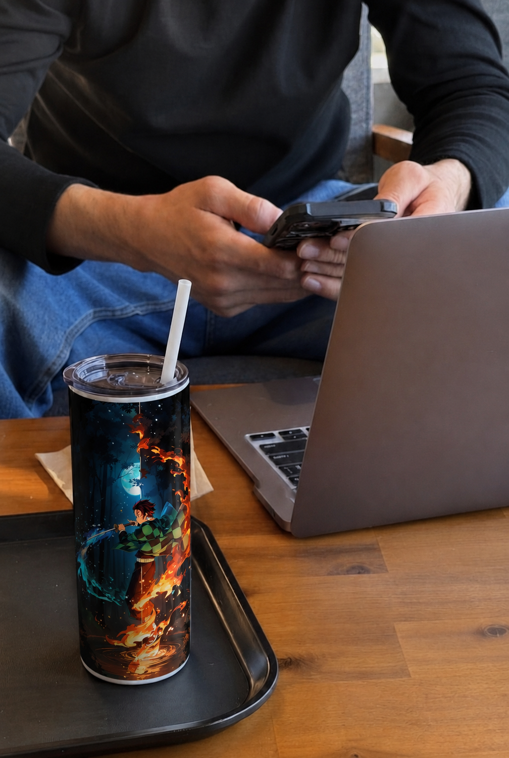 Colossal Tumbler 700ML with Straw | Midnight Breathing Print | Double Walled Insulated Hot & Cold Tumbler 7–8 Hours 1219 Avenue